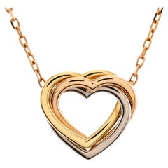 Cartier Trinity Heart Pendant Necklace 18K Tricolor Gold