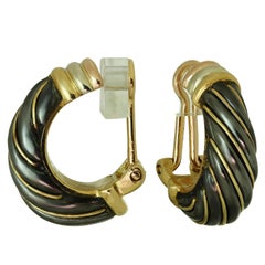 CARTIER Trinity Hematite 18k Tri-Gold Wrap Clip-On Earrings