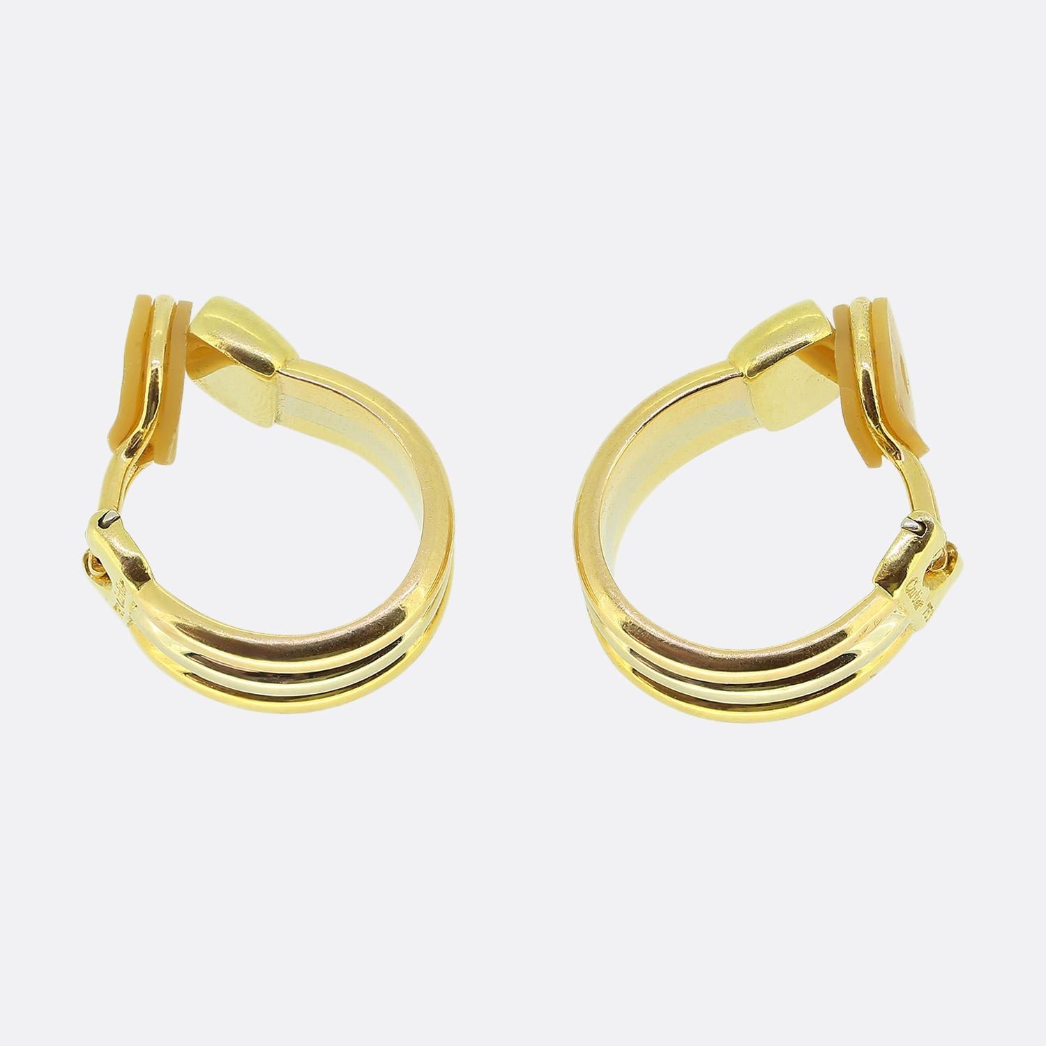 Brilliant Cut Cartier Trinity Hoop Diamond Earrings For Sale