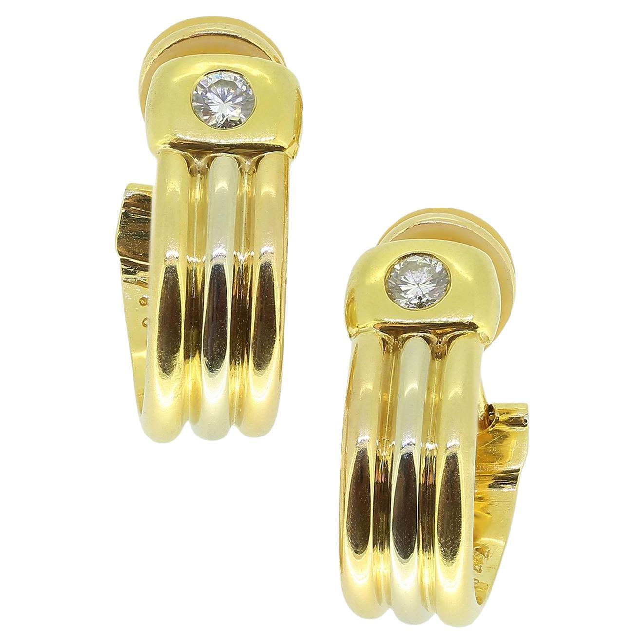 Cartier Trinity Hoop Diamond Earrings