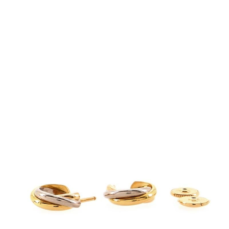 Women's Cartier Trinity Hoop Earring Earrings 18K Tricolor Gold