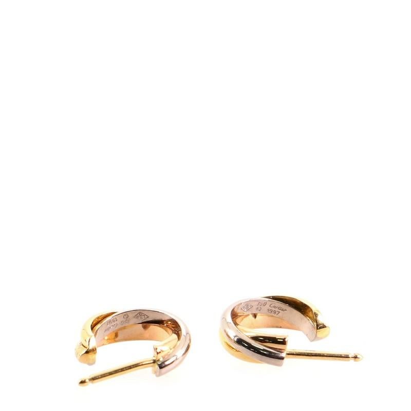 Cartier Trinity Hoop Earring Earrings 18K Tricolor Gold 1