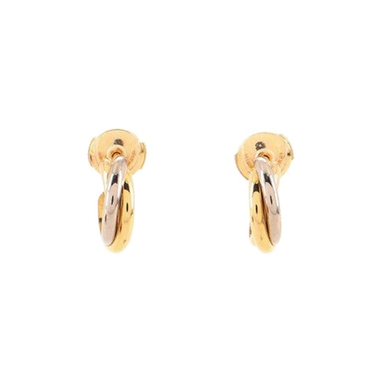 Cartier Trinity Hoop Earring Earrings 18K Tricolor Gold
