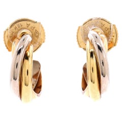 Cartier Trinity Hoop Earrings 18k Tricolor Gold