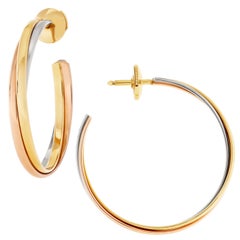 Cartier Trinity Creolen aus 18k Gelbgold, Weißgold und Roségold