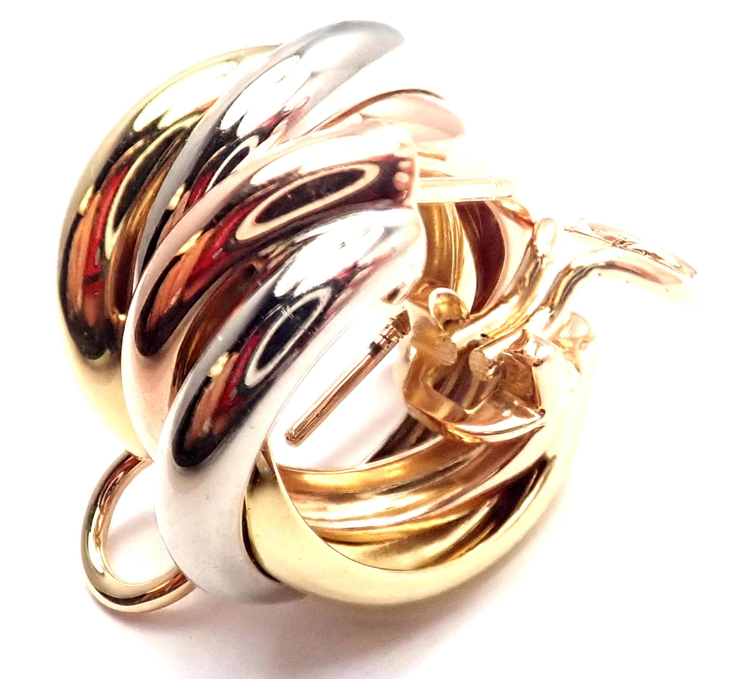 Cartier Trinity Hoop Tri-Color Gold Earrings 7