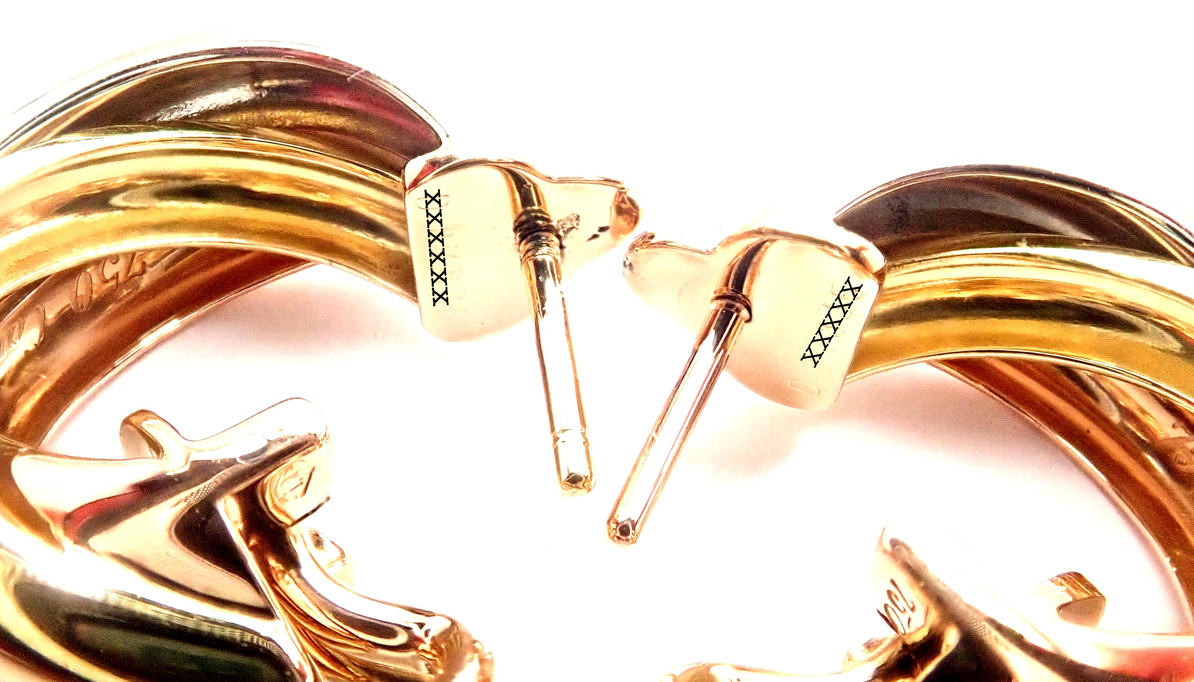 Cartier Trinity Hoop Tri-Color Gold Earrings 1