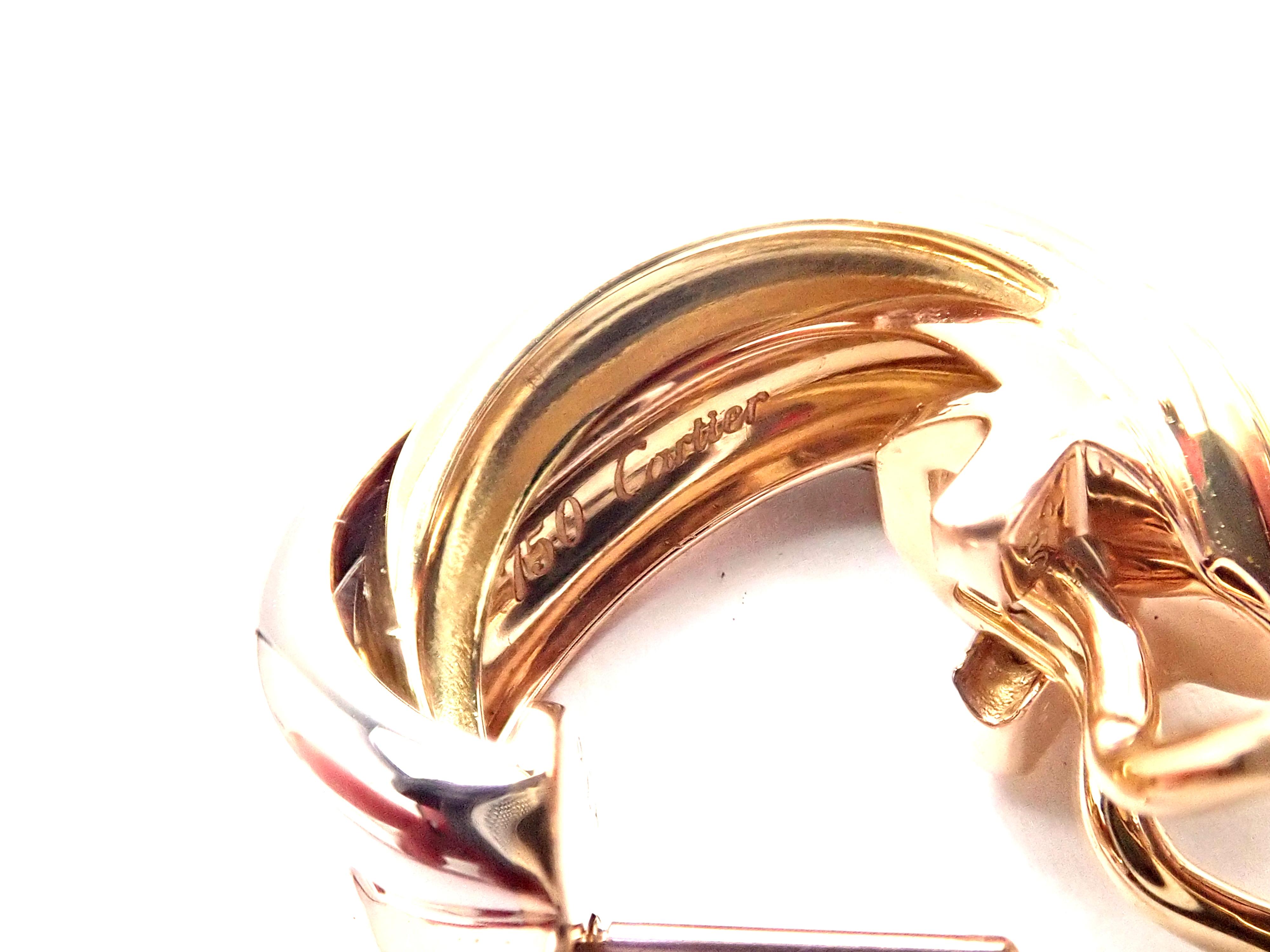Cartier Trinity Hoop Tri-Color Gold Earrings 5