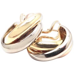 Cartier Trinity Hoop Tri-Color Gold Earrings