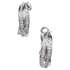 CARTIER Trinity Hoop Earrings, 18K White Gold, 0.90ct Diamonds, 2010s