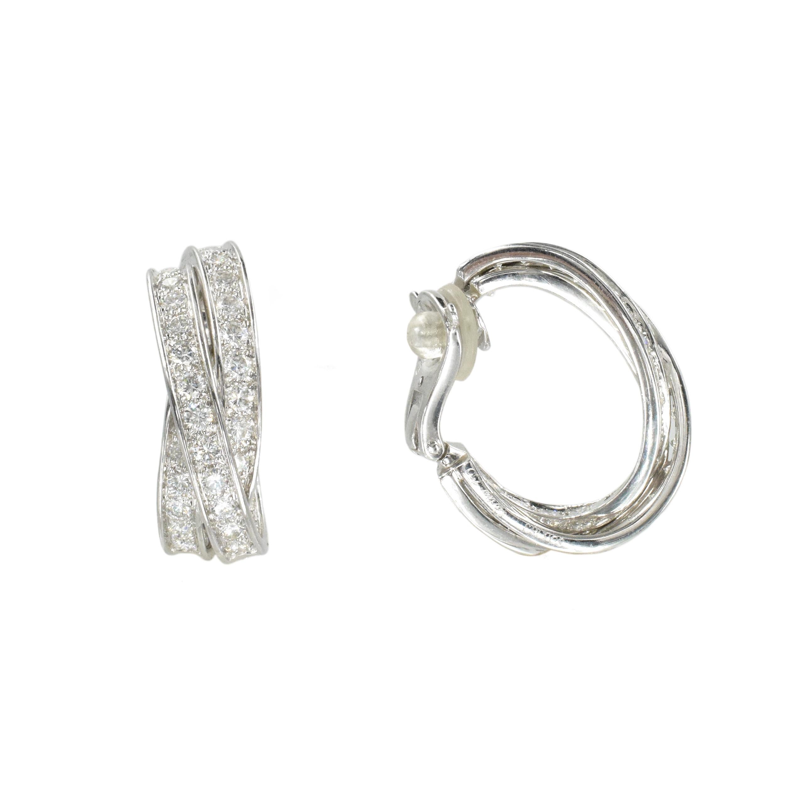 Cartier „Trinity“ Diamant-Ohrclips Französisch im Angebot 7