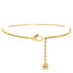 Cartier Trinity Knot Dangling Charm Chain Bracelet 18K Yellow Gold with Tricolor
