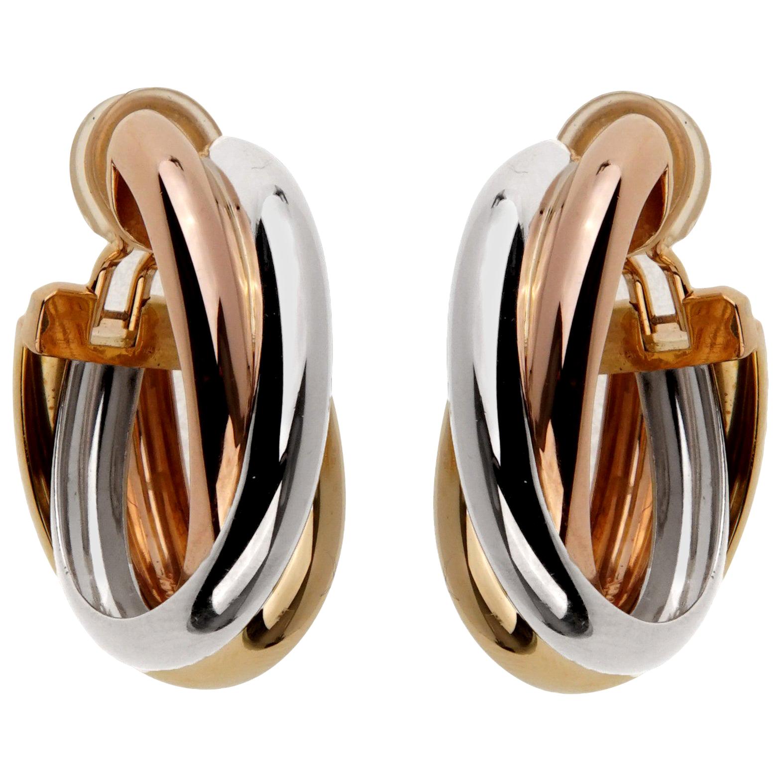 Cartier Trinity Large Gold Hoop Earrings