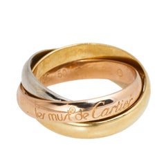 Cartier Trinity Les de Must Cartier 18K Dreifarbiger Gold Rollling Ring Größe 50