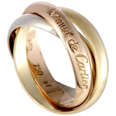 Cartier Trinity Les Must de Cartier 18K Yellow White and Rose Gold Rolling Band