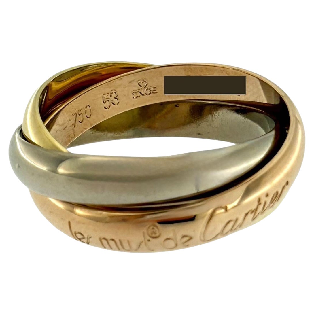 Cartier Trinity "Les Must de Cartier" Oro bianco, giallo, rosa - misura 53 in vendita