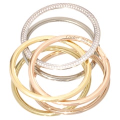 Cartier Trinity Loop Necklace Large 0.9CT Diamonds 18K Yellow Rose White Gold