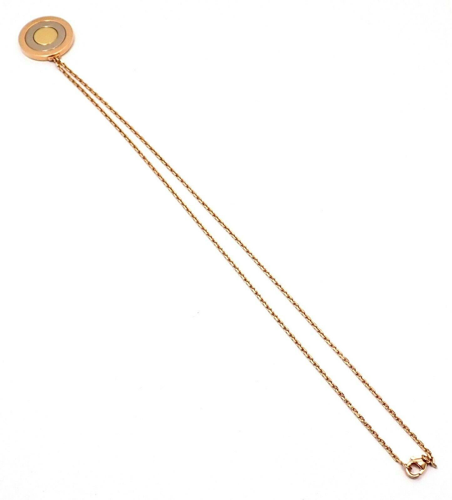 Cartier Trinity Movable Disc Tri-Color Gold Pendant Necklace 2
