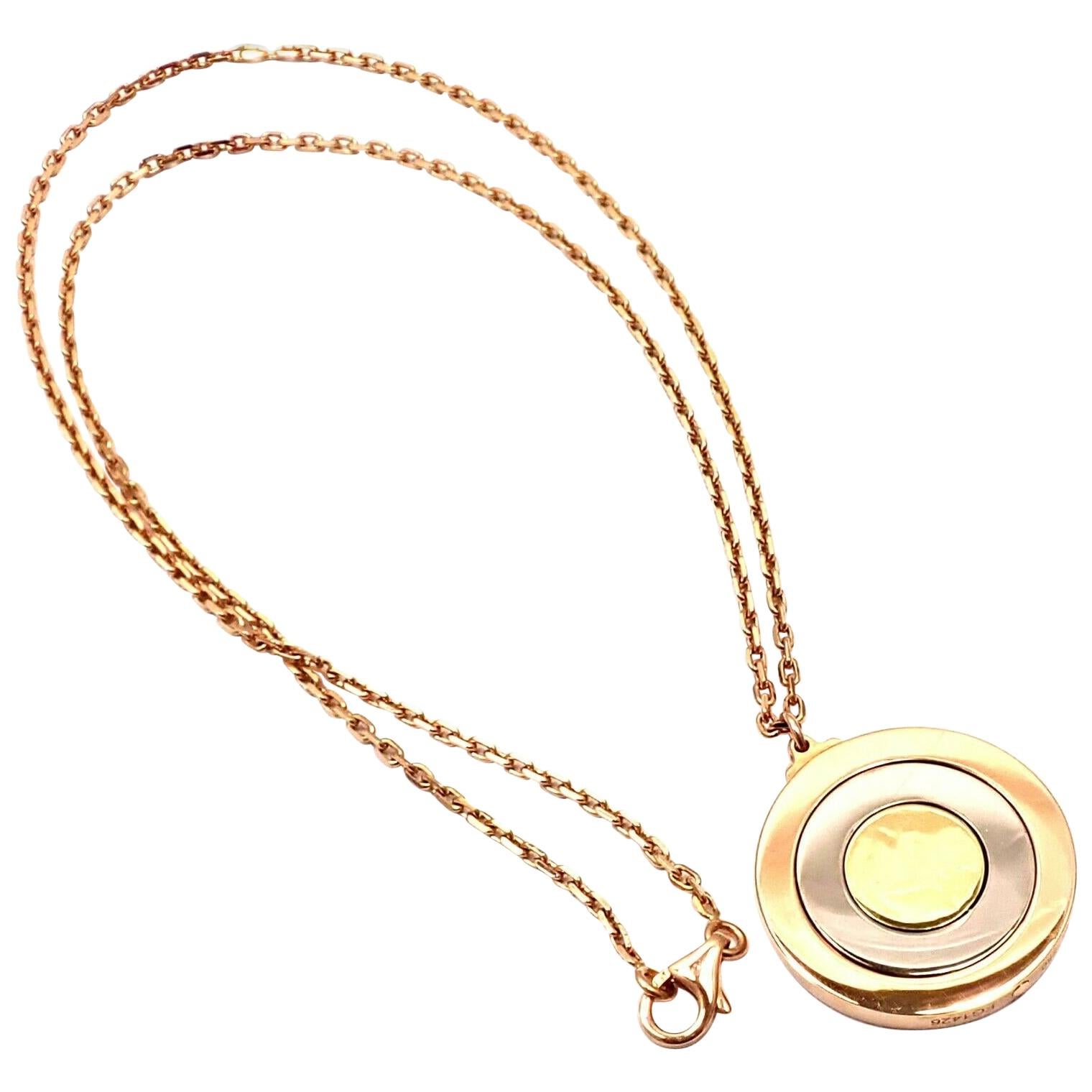 Cartier Trinity Movable Disc Tri-Color Gold Pendant Necklace