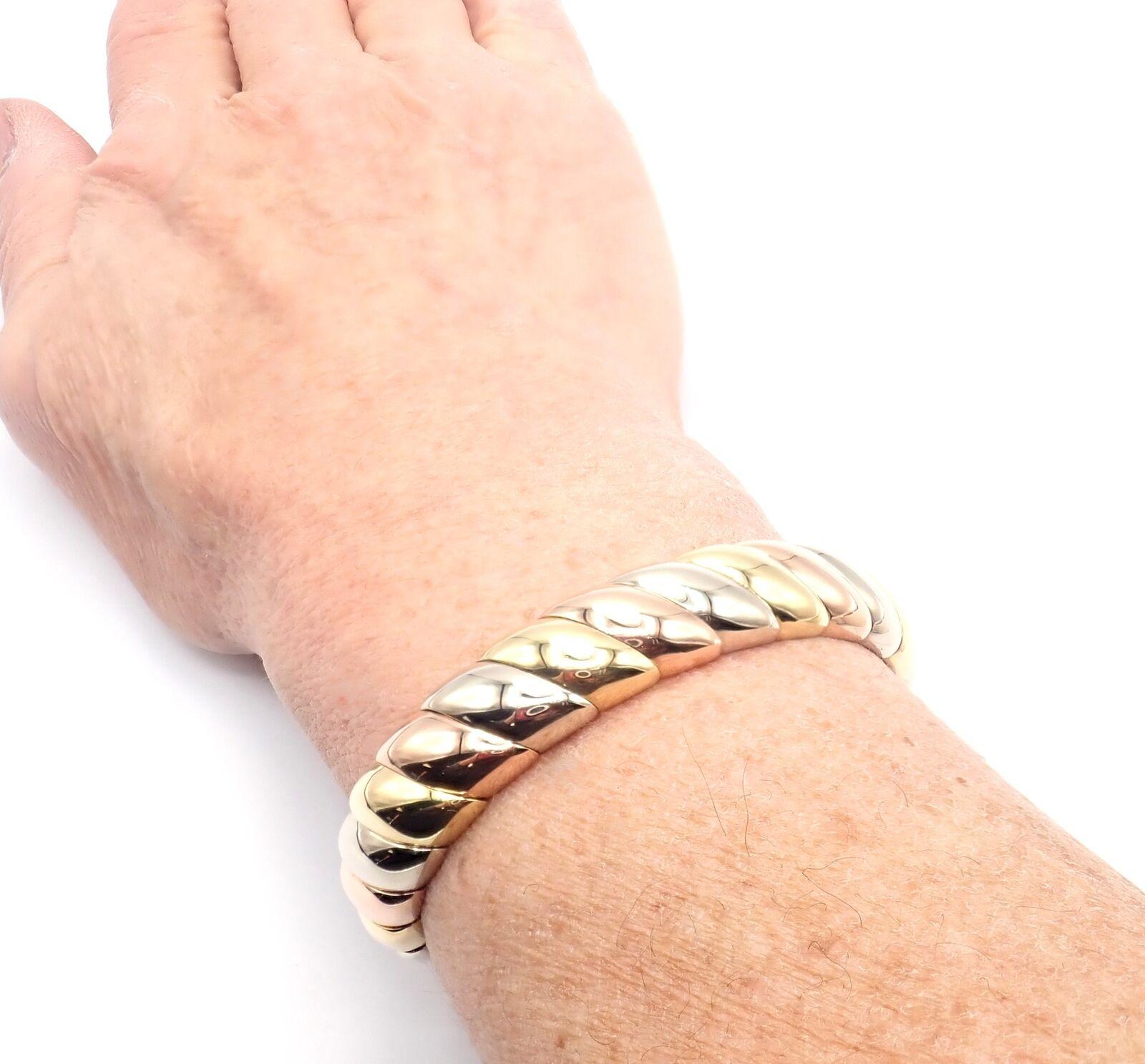 Cartier Trinity Multi Color Gold Cuff Bangle Bracelet 3