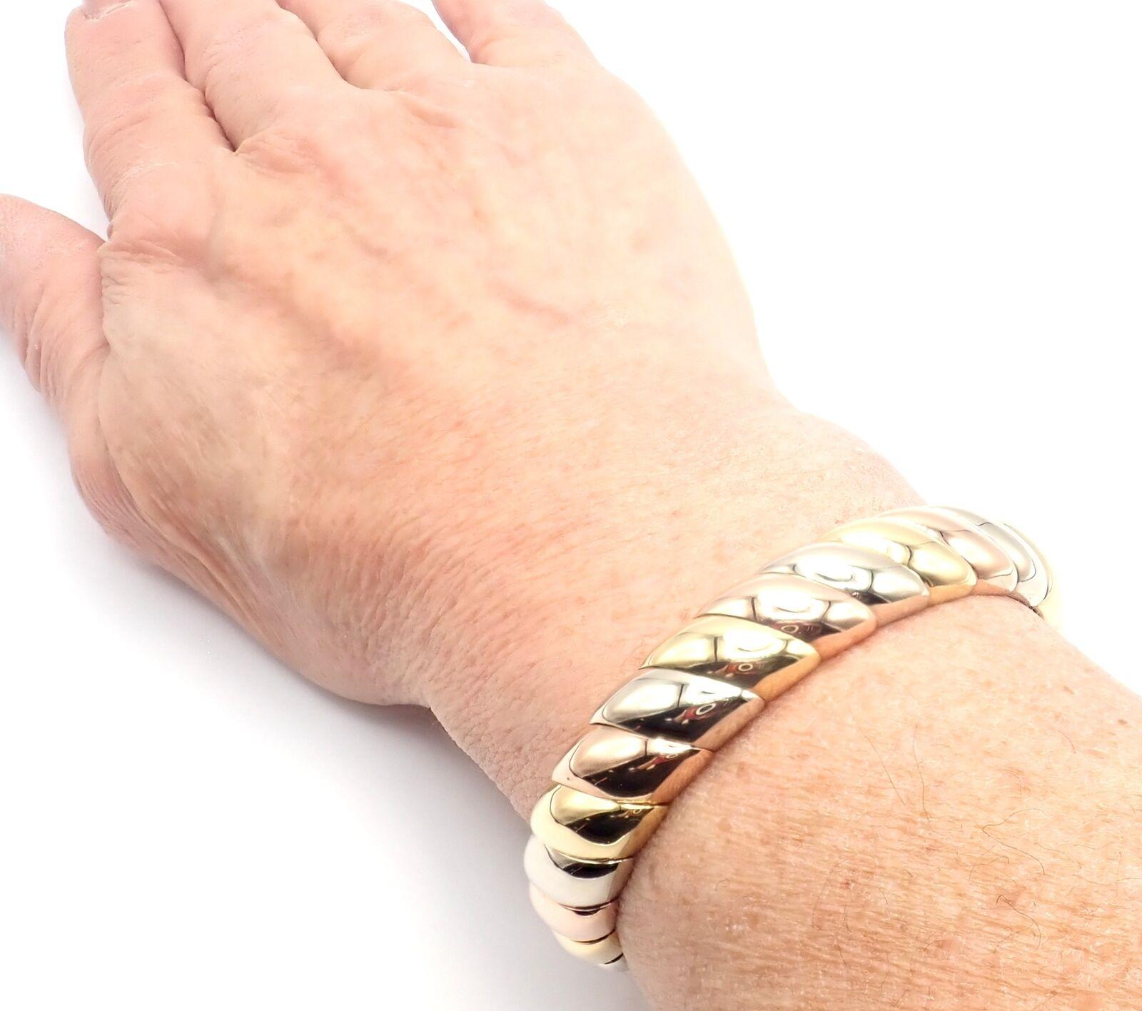 Cartier Trinity Multi Color Gold Cuff Bangle Bracelet 4