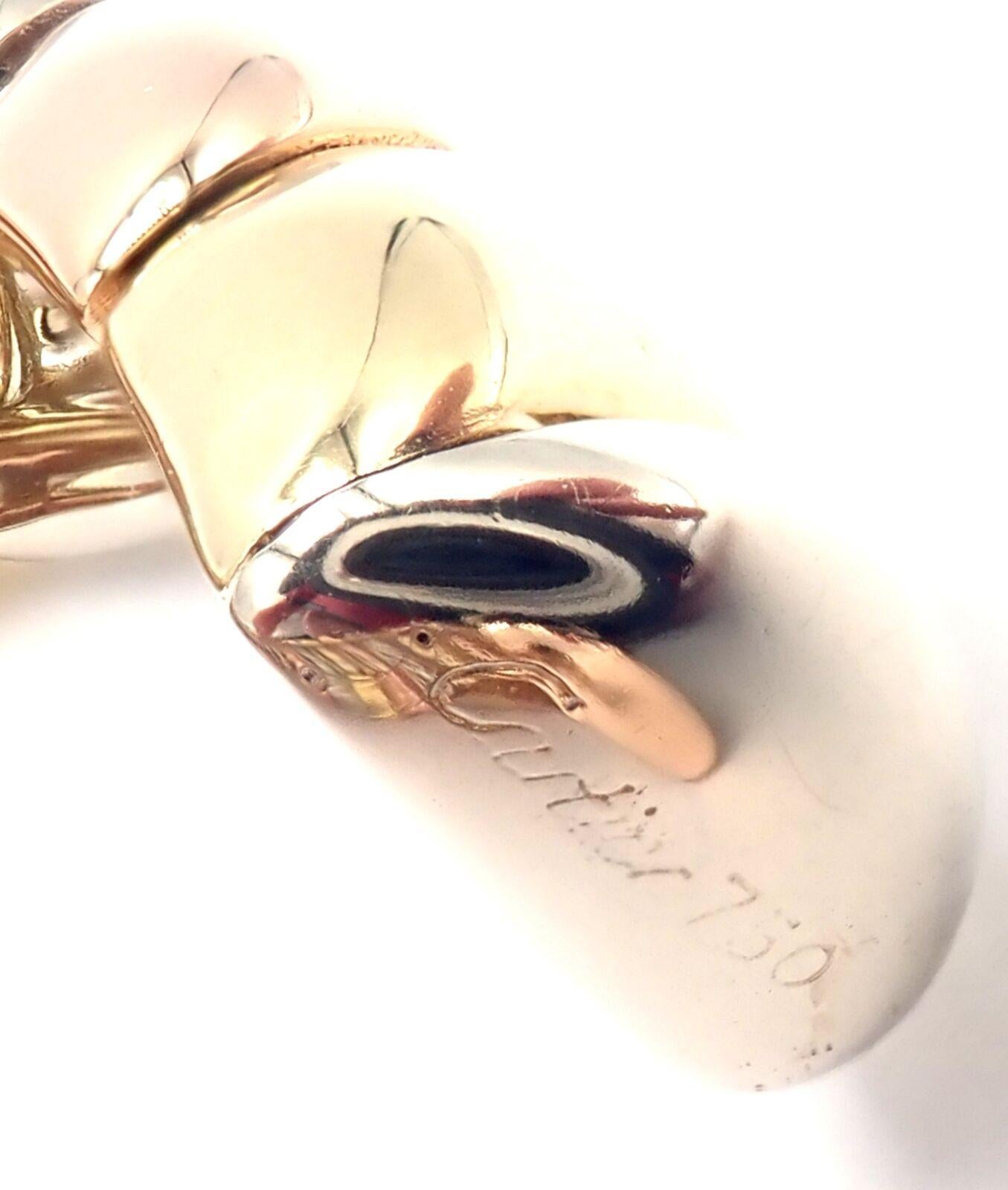 Cartier Trinity Multi Color Gold Cuff Bangle Bracelet 1