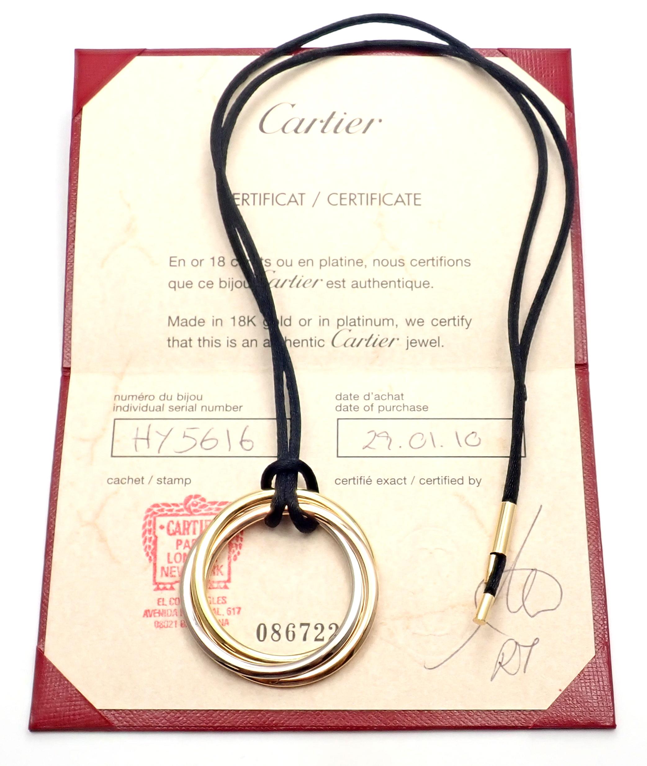 Cartier Trinity Multi-Color Gold Pendant Necklace 7