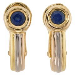 CARTIER Boucles d'oreilles Trinity en or jaune et saphirs multicolores