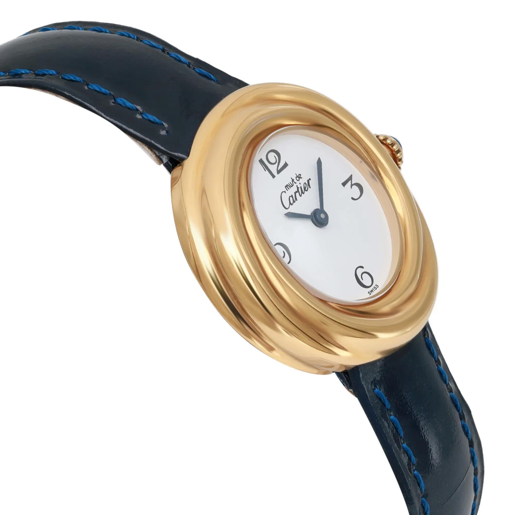 Cartier Trinity Must De Gold Plated Sterling Silver White Dial Watch W1010844 2