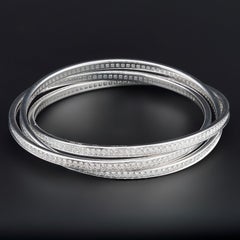 CARTIER Trinity Natural Diamond 18k White Gold Small Bracelet
