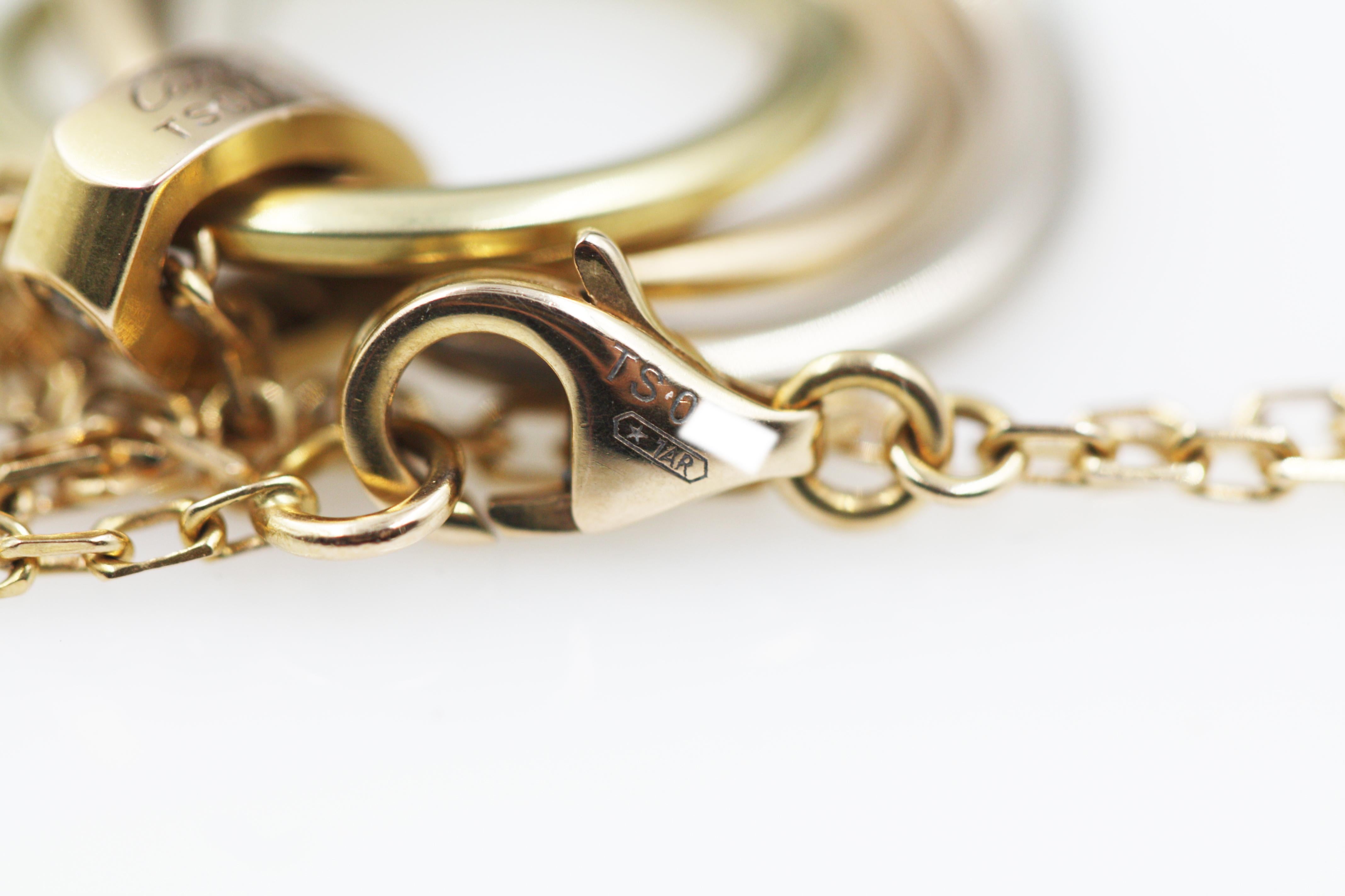 Cartier Trinity Necklace, 18 Karat White, Yellow and Pink Gold Diamonds For Sale 4