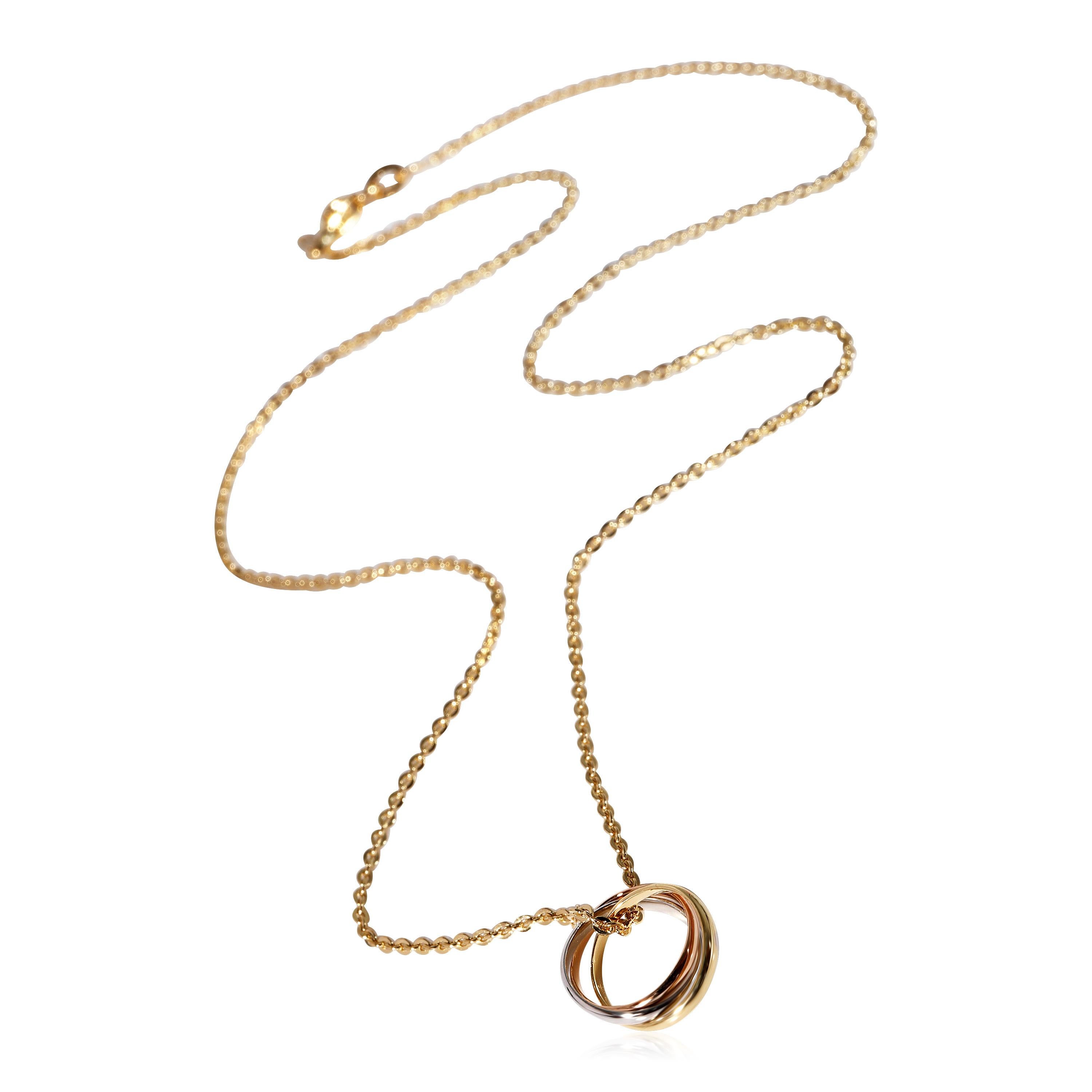 Cartier Trinity  Necklace in 18K 3 Tone Gold

PRIMARY DETAILS
SKU: 122345
Listing Title: Cartier Trinity  Necklace in 18K 3 Tone Gold
Condition Description: Retails for 1540 USD. In excellent condition and recently polished. Chain is 16 inches in
