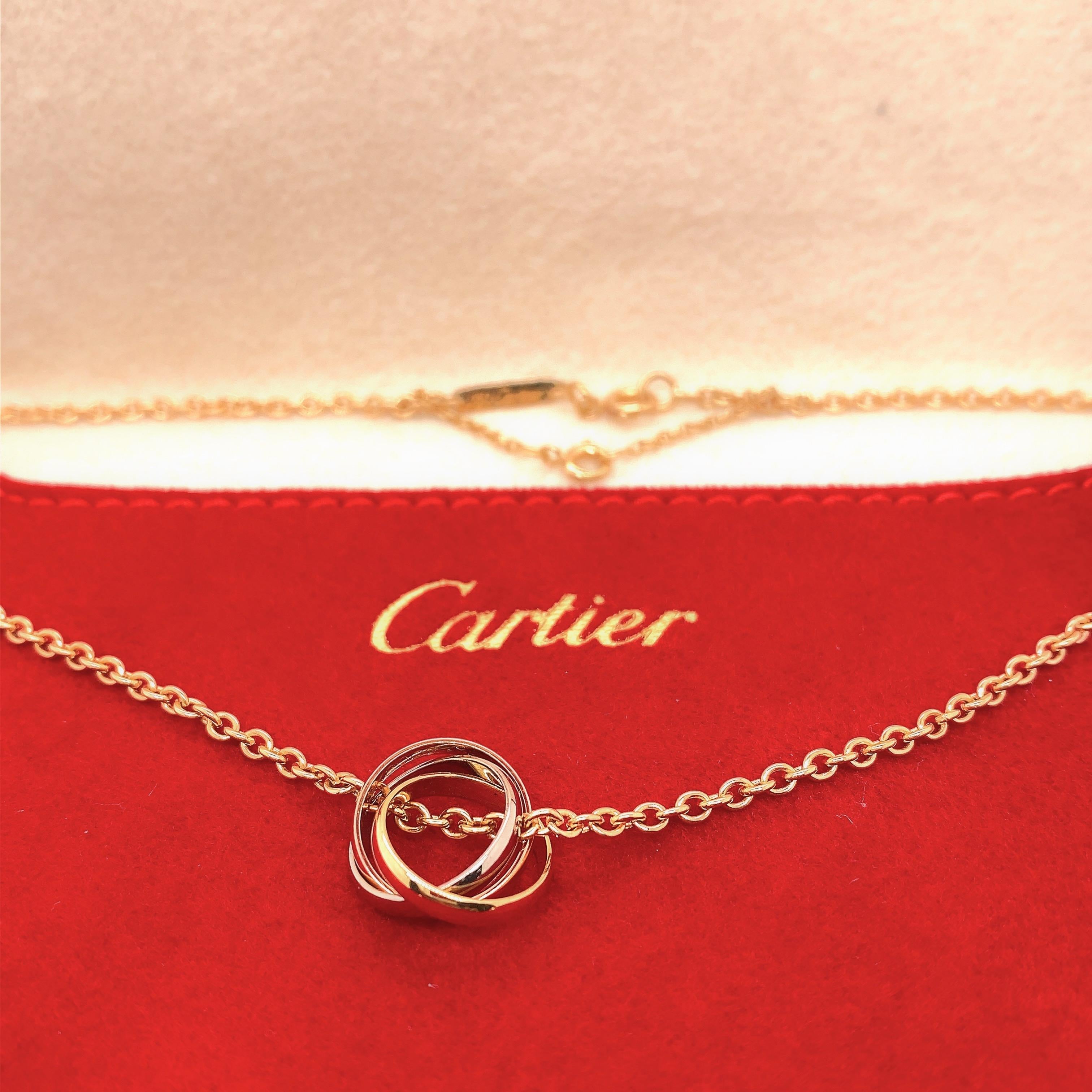 Cartier Trinity Necklace in 18kt White Yellow Rose Gold 4