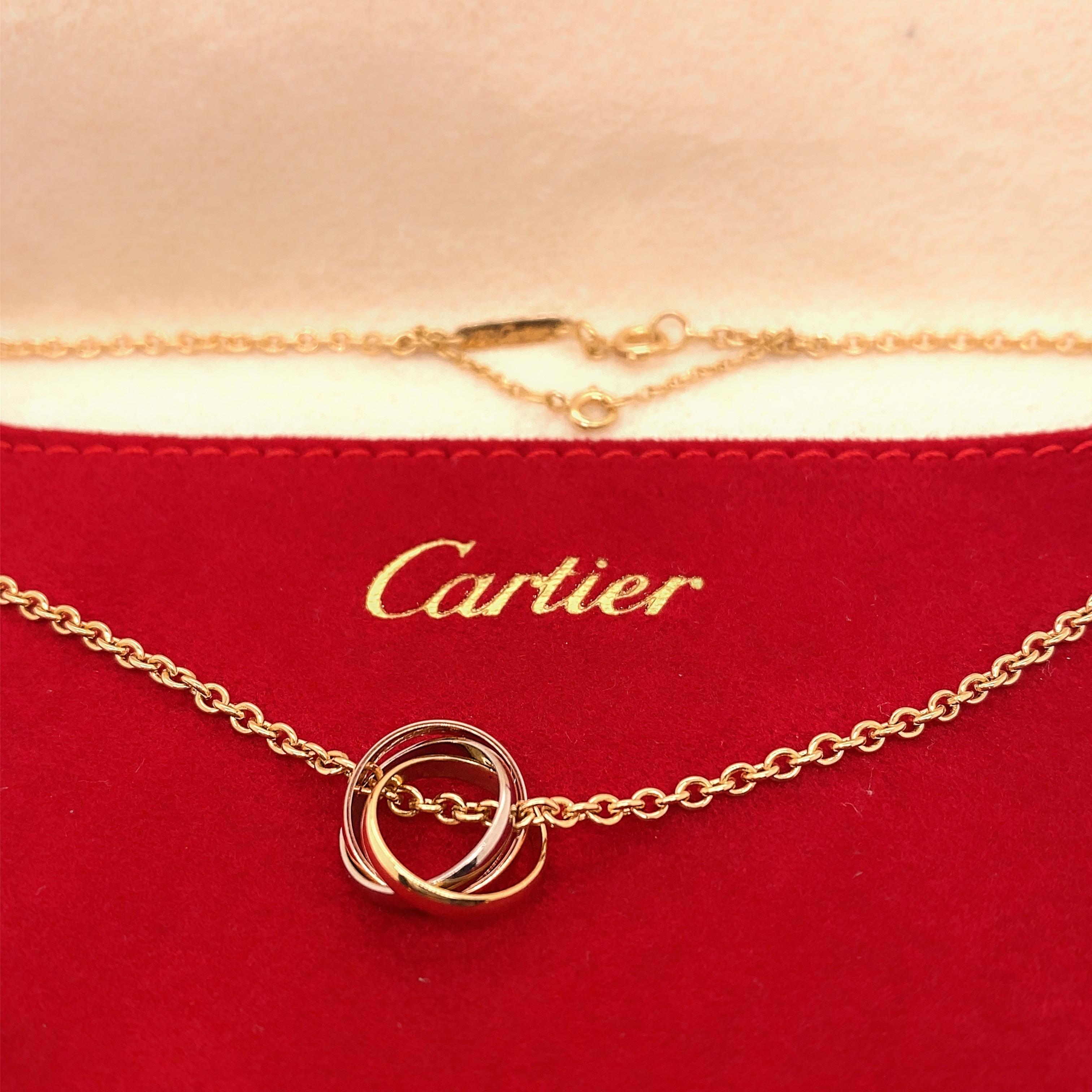 Cartier Trinity Necklace in 18kt White Yellow Rose Gold 1