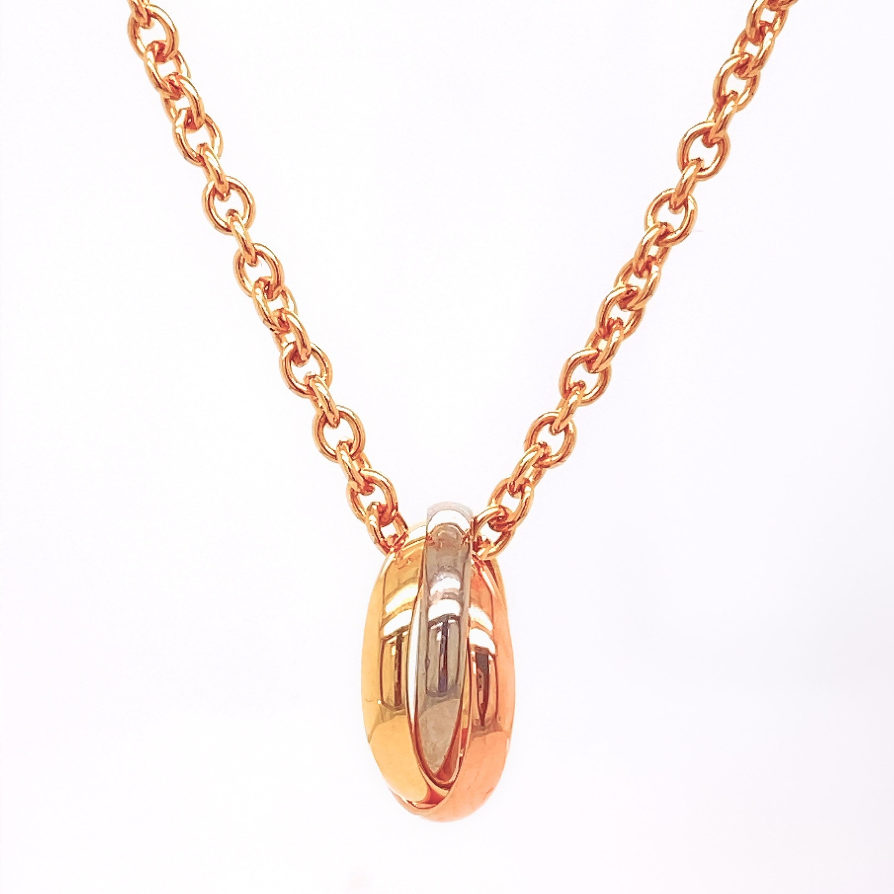 Cartier Trinity Necklace in 18kt White Yellow Rose Gold 2