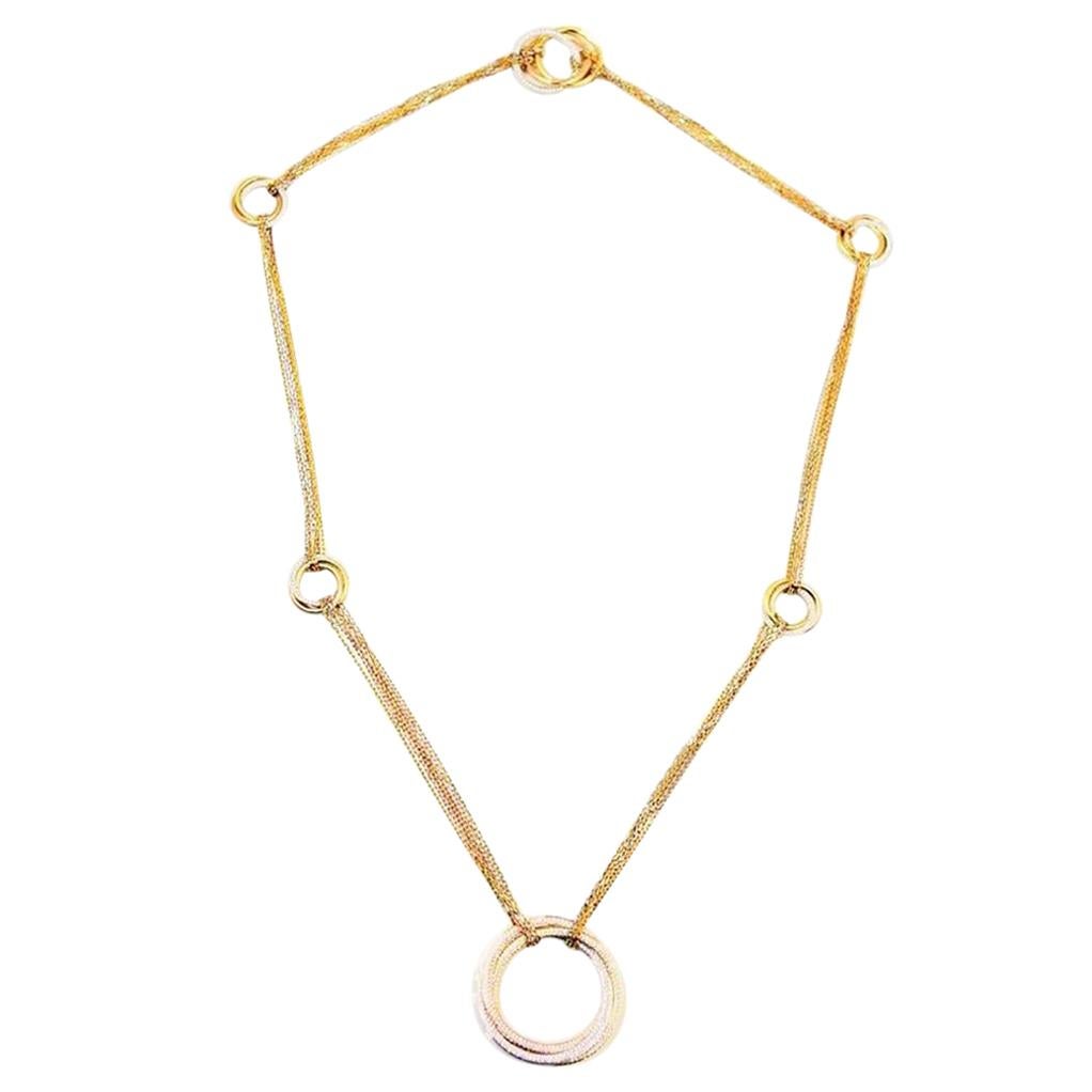 Cartier Trinity Necklace in Yellow Gold, White Gold and Pink Gold with Diamond For Sale