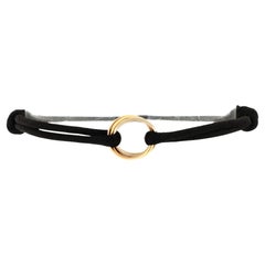Cartier Black Silk Rope and White Gold Trinity Bracelet - Yoogi's