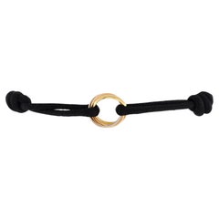 Cartier Trinity On Cord Bracelet Silk Cord with 18K Tricolor Gold