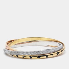Cartier Bracelet jonc Trinity Panthère en or 18 carats à trois tons et diamants