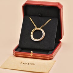 Cartier Trinity Panthère Diamond 18K Tri Colour Gold Pendant Necklace