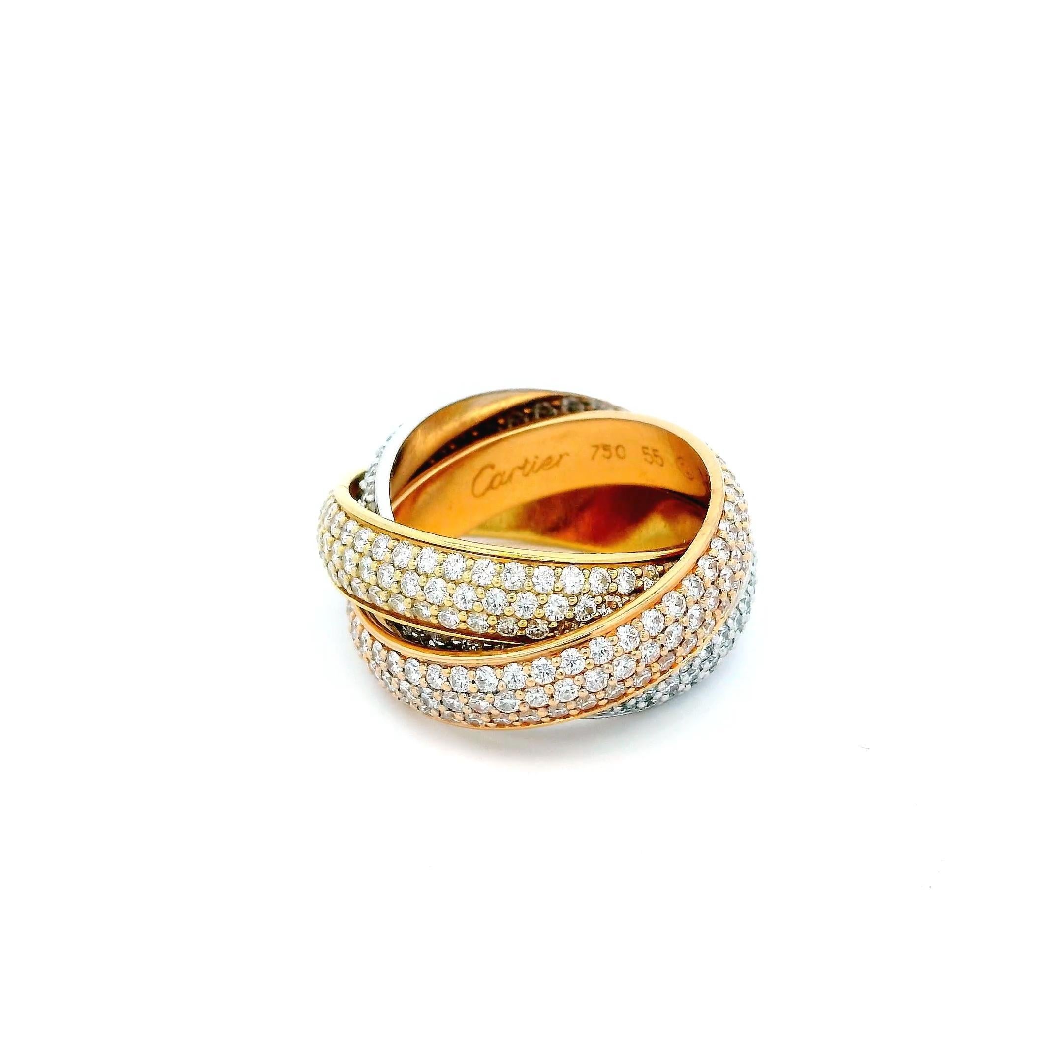 Timeless Elegance and Craftsmanship.

Set with Round White Diamonds

Intertwined Bands of Gold.

18K Gold

1990

Size - 7.25

Crafted by Cartier in France