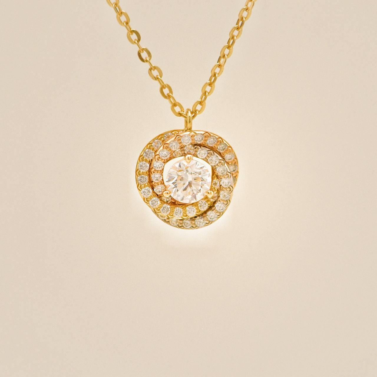 Cartier Trinity Paved Diamond Collana in oro giallo rosa e bianco 18 carati in vendita 4