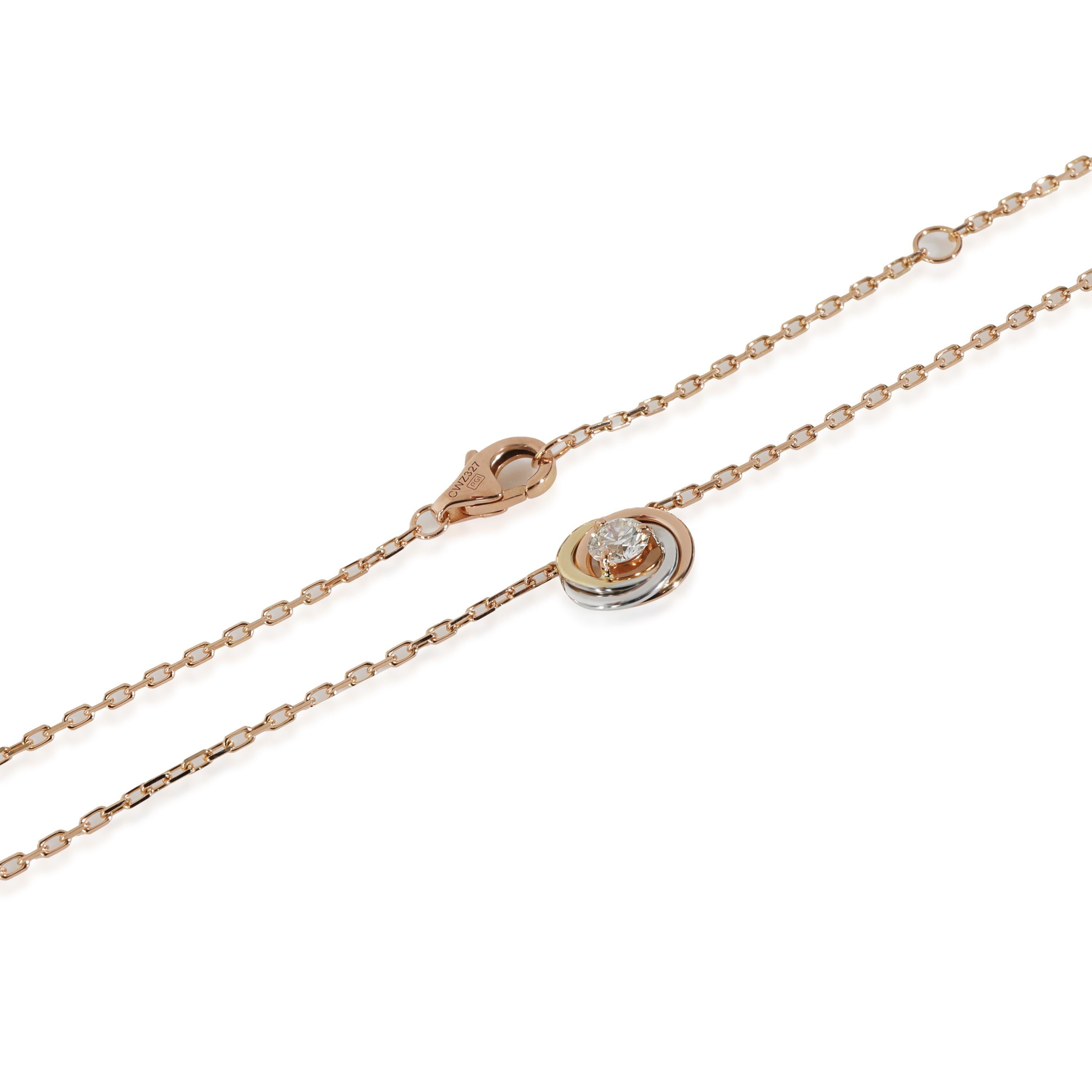 Pendentif Trinité de Cartier, 1 diamant Bon état - En vente à New York, NY