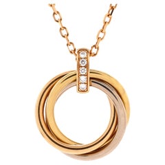 Cartier Trinity Pendant Necklace 18k Tricolor Gold and Diamonds