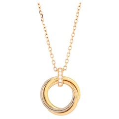Cartier Trinity Pendant Necklace 18K Tricolor Gold and Diamonds