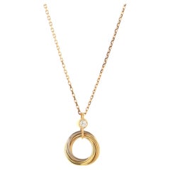 Cartier Trinity Pendant Necklace 18k Tricolor Gold with Diamond