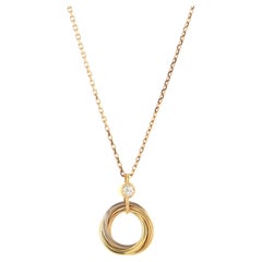 Cartier Trinity Pendant Necklace 18k Tricolor Gold with Diamond