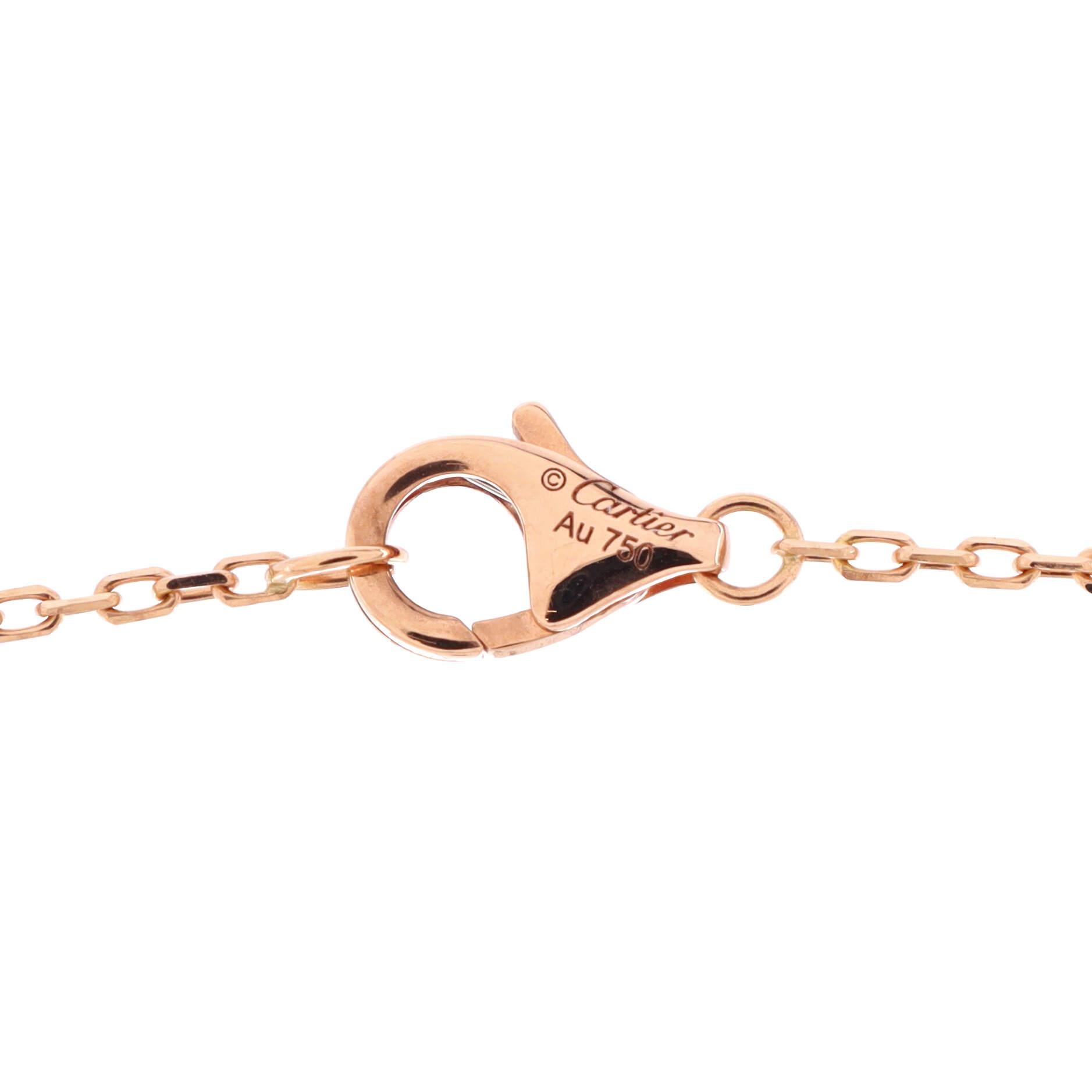 Collar Colgante Cartier Trinidad Oro Tricolor 18k con Diamantes Pave Mediana 1