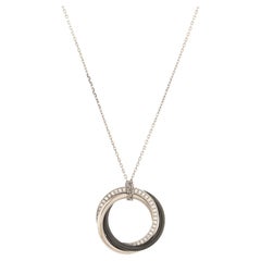 Cartier Trinity Pendant Necklace 18k White Gold with Diamonds and Ceramic