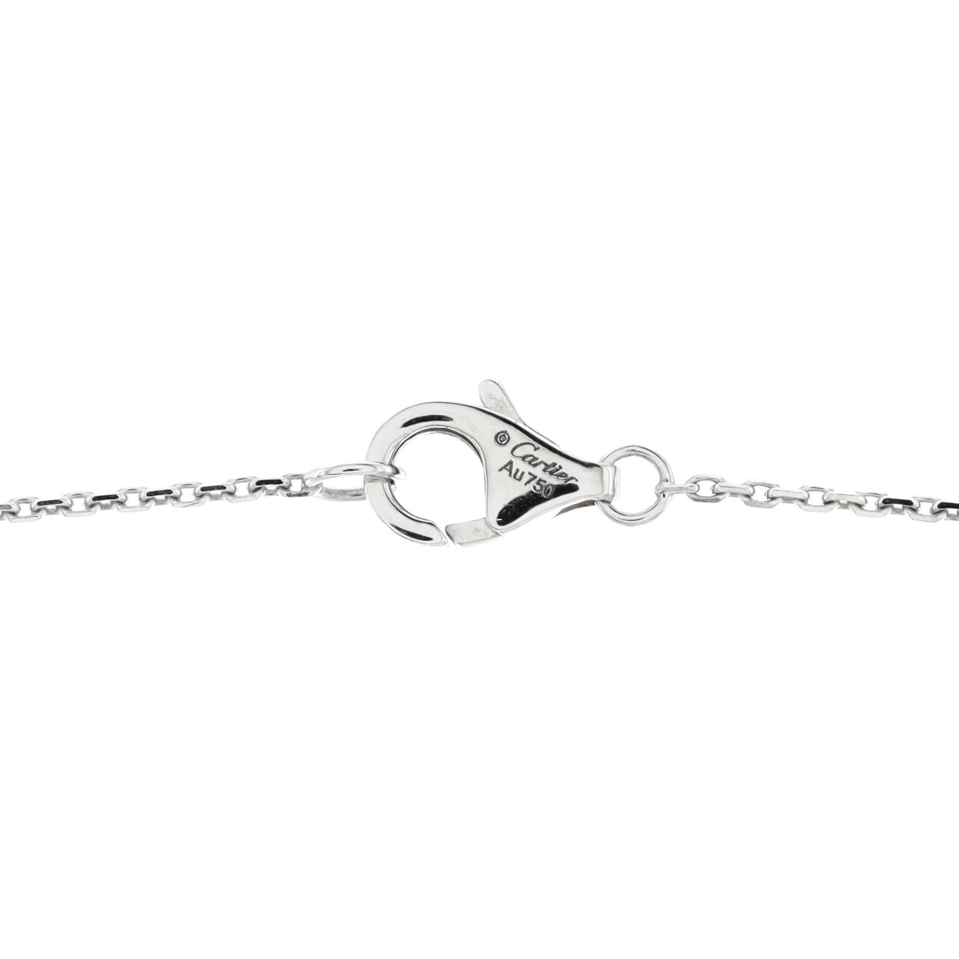 Women's or Men's Cartier Trinity Pendant Necklace 18K White Gold with Diamonds and Ceramic Small